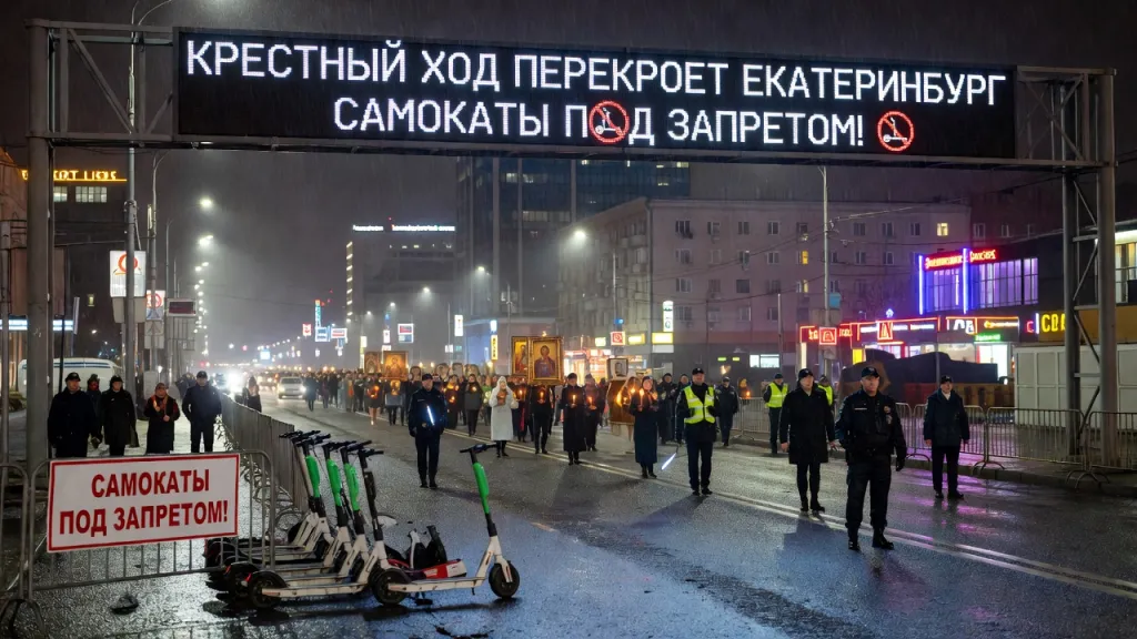 Крестный ход перекроет Екатеринбург. Самокаты под запретом!